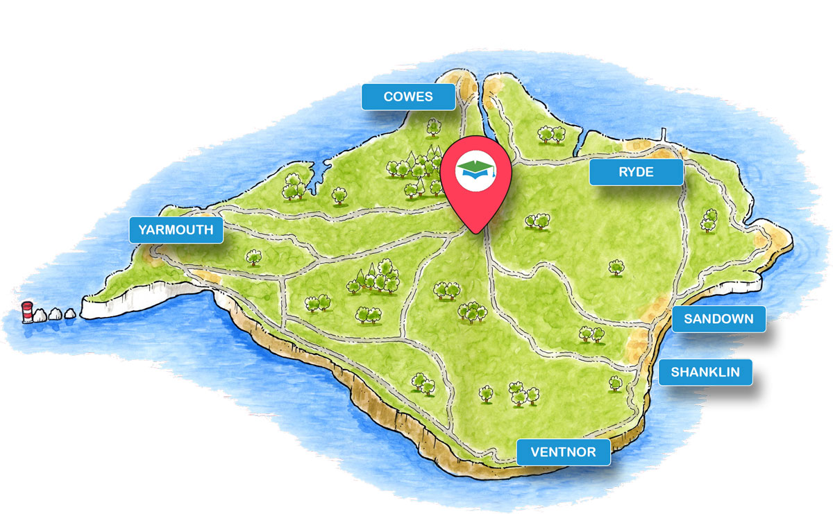 School trip Isle of Wight location map for Isle Of Wight Deer Farm